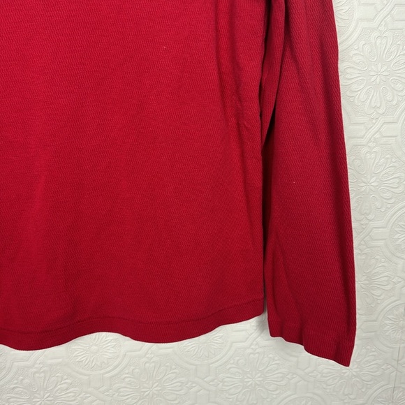 Billy Reid Henley Quarter Button Down Sweater Cotton Red Casual Large Warm - Picture 4 of 8